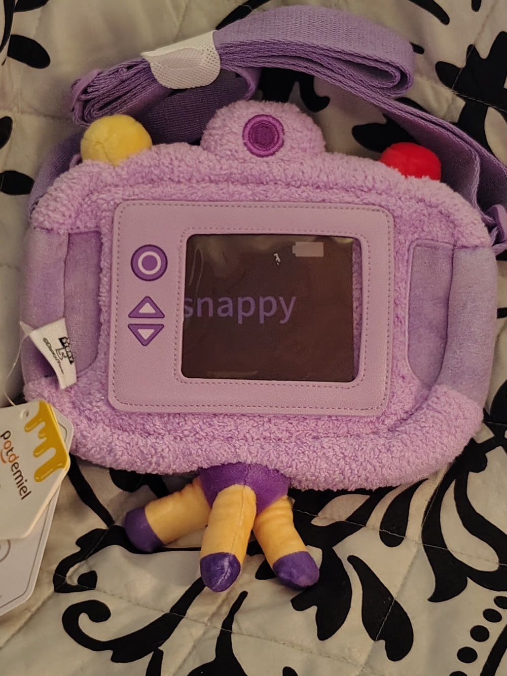 Plush Kids Camera Crossbody Bag in Light Purple